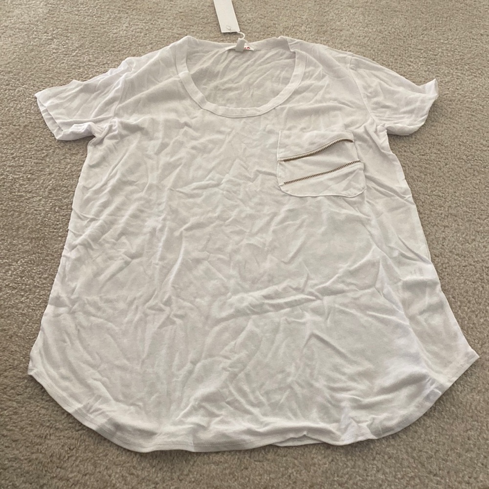 LNA Clothing Deconstructed Zipper Tee